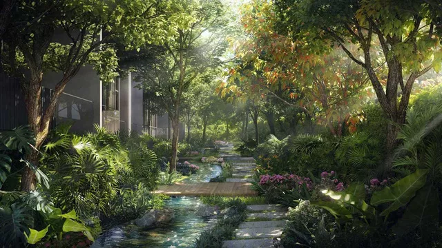 Cư dân Ecopark ngồi trong nhà vẫn có thể ngắm suối chảy, thác đổ - Ảnh 1. Cư dân Ecopark ngồi trong nhà vẫn có thể ngắm suối chảy, thác đổ - Ảnh 1.