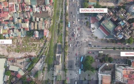 Cận cảnh vị trí làm hầm chui Giải Phóng - Kim Đồng sẽ khởi công ngày 10/10