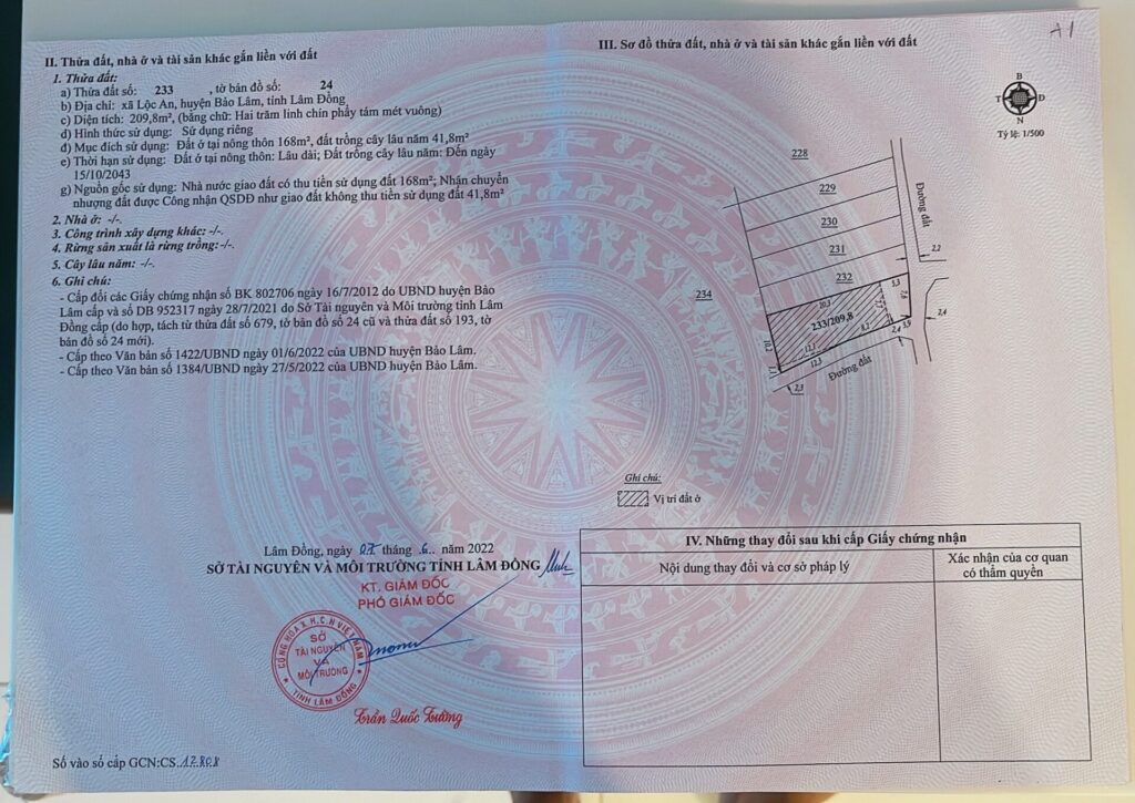 Sổ hồng thổ cư từng nền đã có 100% tại Làng Mộc An